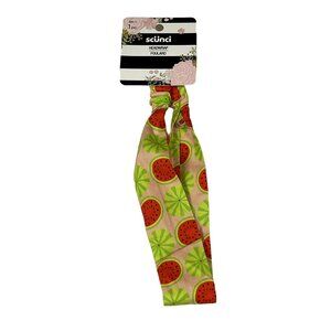 Scunci Watermelon Print Head Wrap Pink Green Graphic Hair Headband NWT